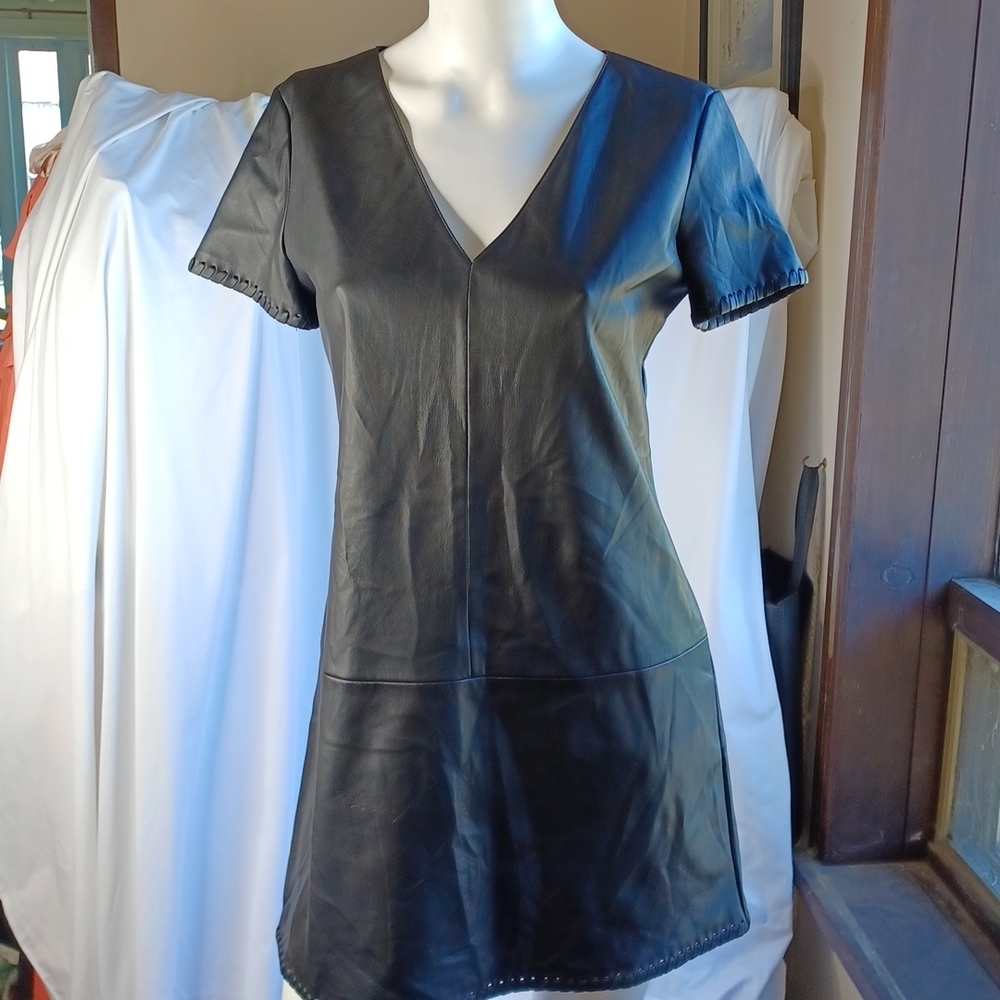 Zara trafuluc faux leather dress M